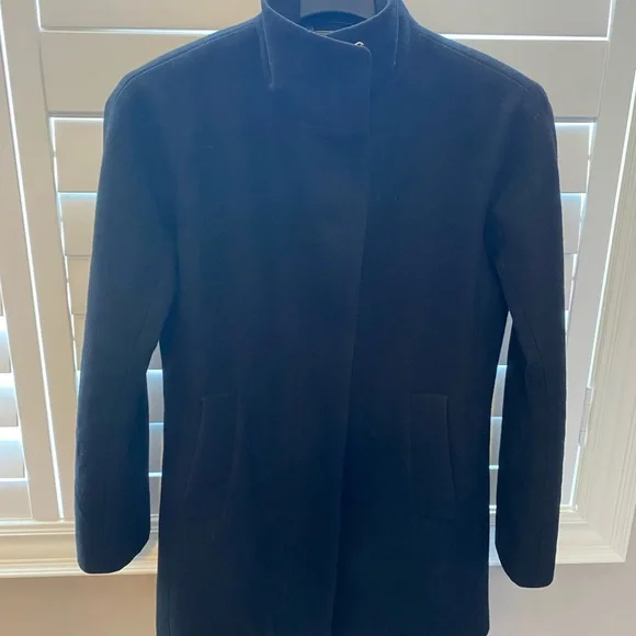 J Crew Wool Coat. Black. Size 2. - Picture 3 of 13